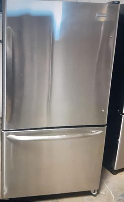 Kitchen Aid Bottom Freezer Stainless Steel Refrigerator Fridge
