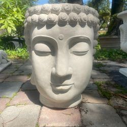 Concrete Buddha Head Pot