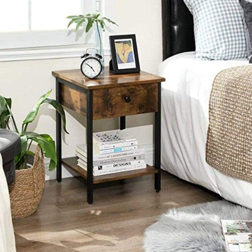 Vintage End Side Bedside Table Nightstand