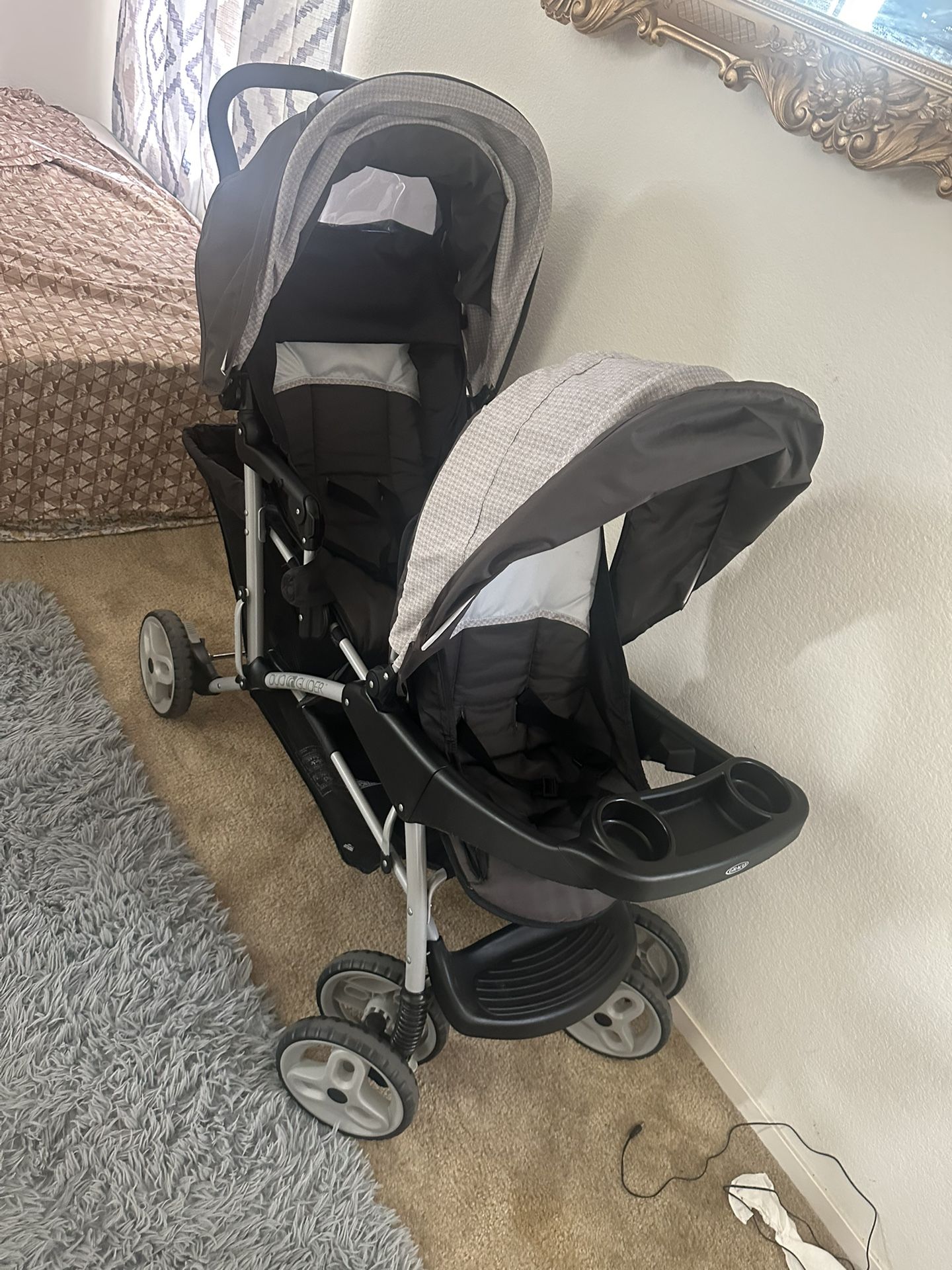 Infant Double Strollers Compatible With Graco Click Connect Seat Stroller  With Lx Double Graco Ready To