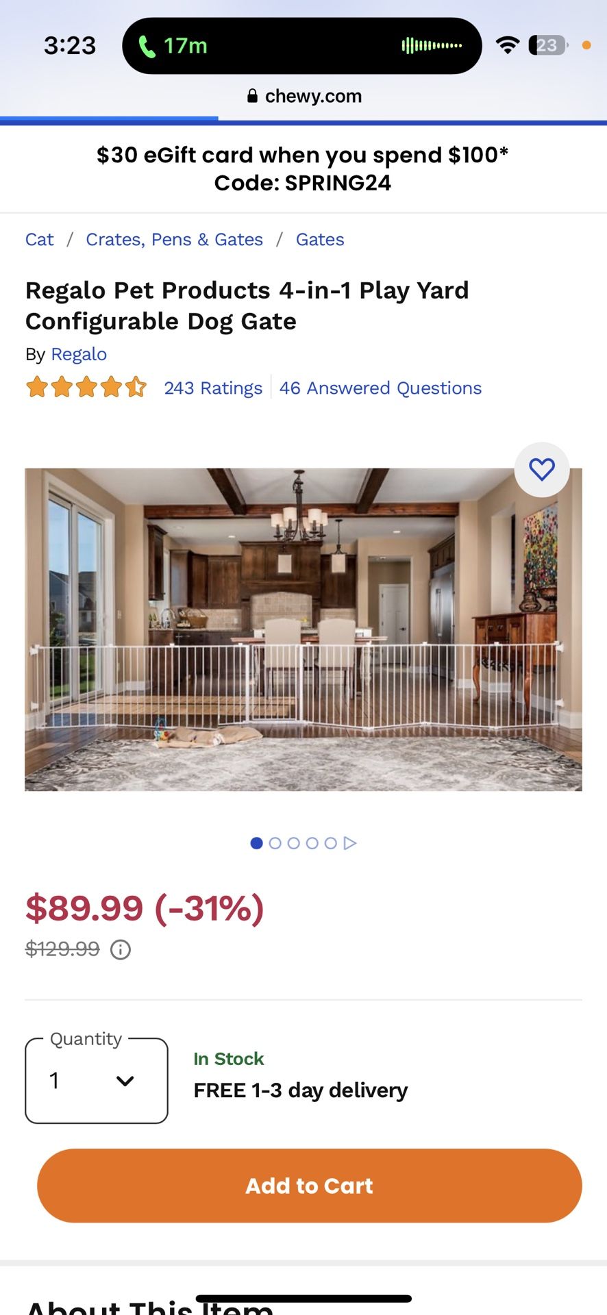 Gate For Puppies Or Kids