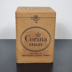 Vintage *EMPTY* Corina Eagles Wood Cigar Box