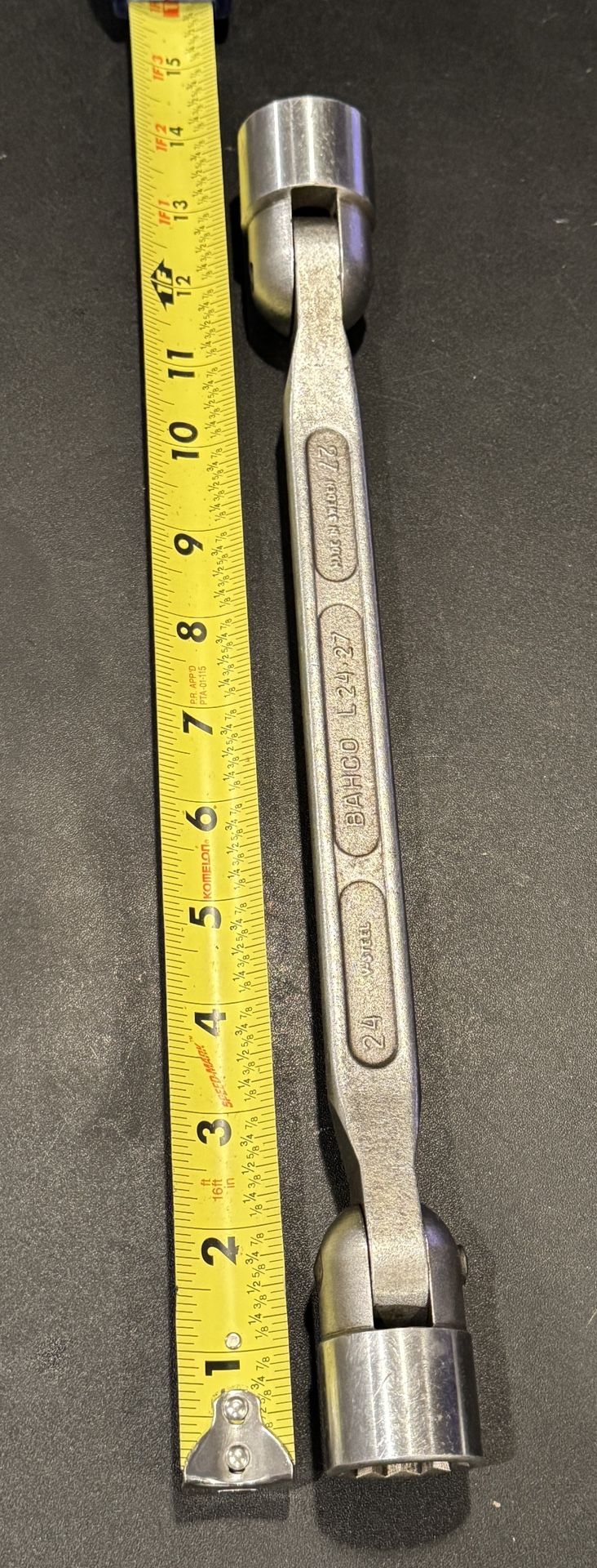 Bacho No. L24-27 Metric Swivel Head Double End Wrench with Bi-Hex Socket.