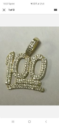 Gold over sterling silver 100 pendant
