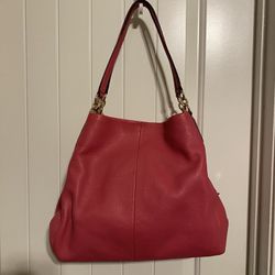 Coach Pink Leather Tote