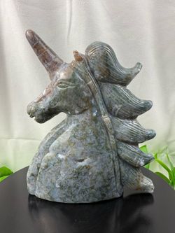 Crystal Moss Agate Unicorn