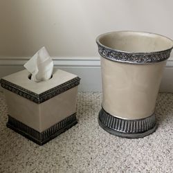 Trash can And Tissue Holder Set