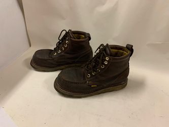 Mens Work Boots Burgundy 6"Steel Toe Leather BONANZA Size10.5 Good condition.#58