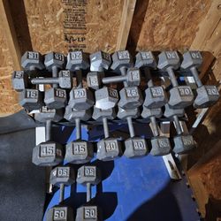 Dumbbells Set 540lbs Total + Rack 