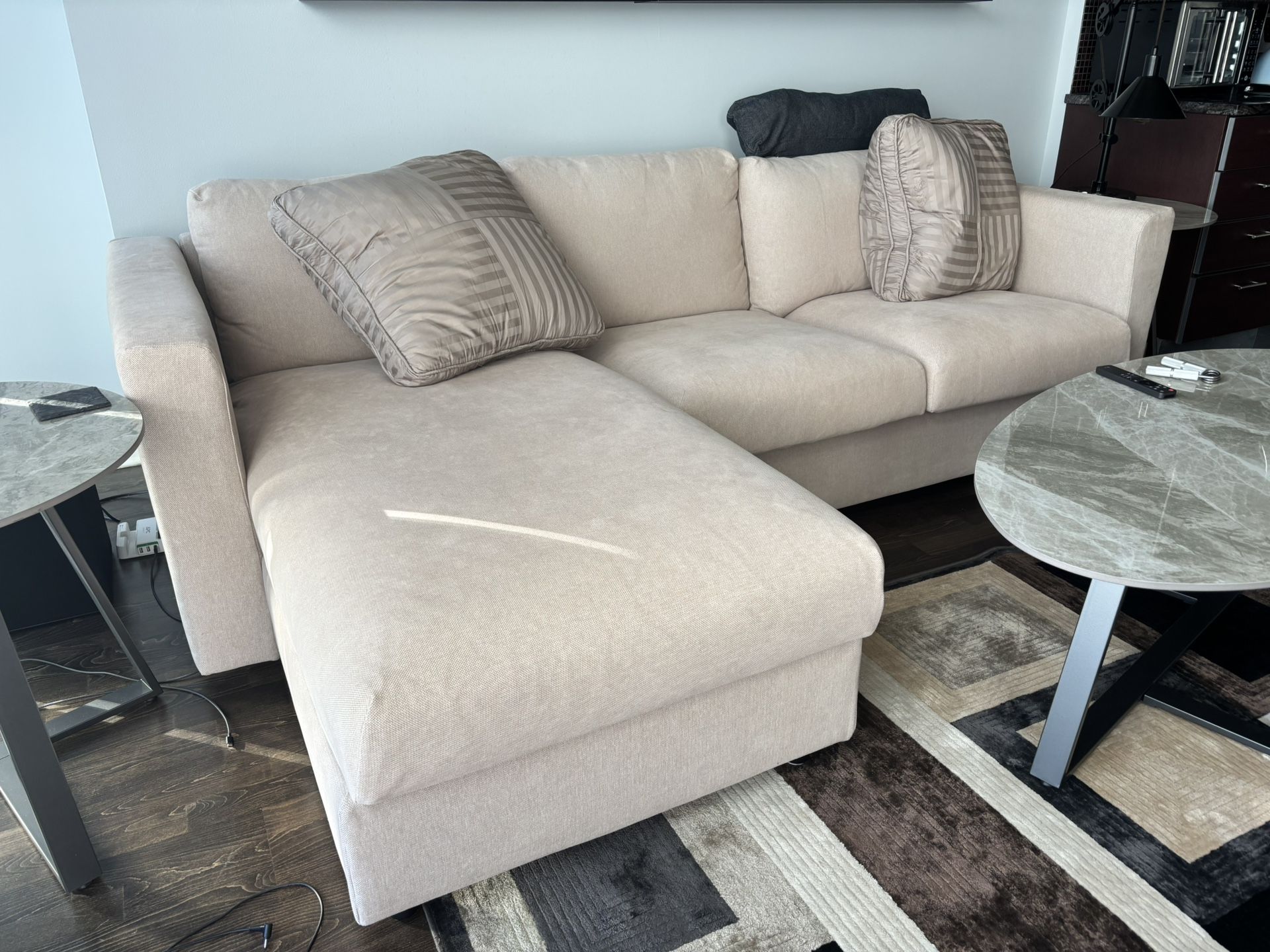 IKEA Finals Sofa With Chaise Beige
