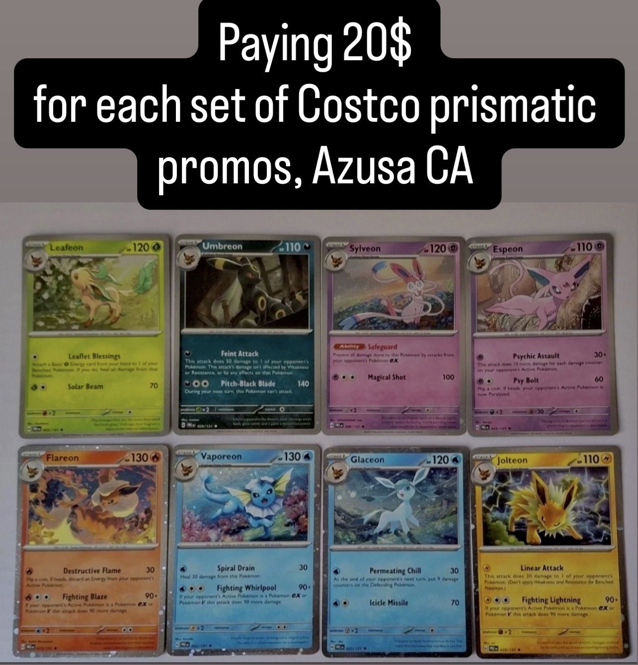 Pokemon Costco Prismatic Tin Set Umbreon Jolteon Espeon Flareon Vaporeon Charizard Gold Star Shadowless 