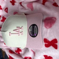 Pink And Beige Dodger SnapBack Hat