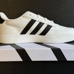 Adidas Breaknet 2.0 Sneakers Size 3.5Y New in Box White Black Stripes