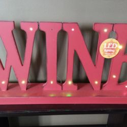 Light Up LED “WINE” Sign