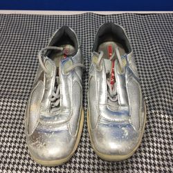 Prada silver shop shoes