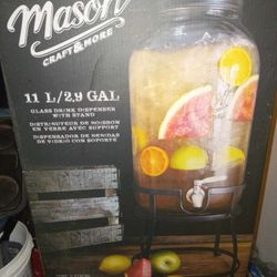11L Mason Jar Beverage Dispenser 