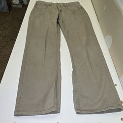 Signature Levi Strauss Mens Straight Leg Jeans Taupe Khaki Tan W32 L30 32x30