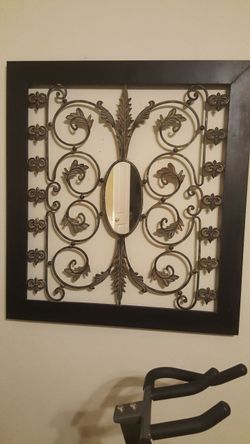 Decorative Metal Wall Art with Mirror