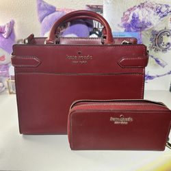 Kate Spade Satchel With Matching Wallet
