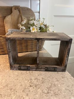 Wood wall cubby shelf $12