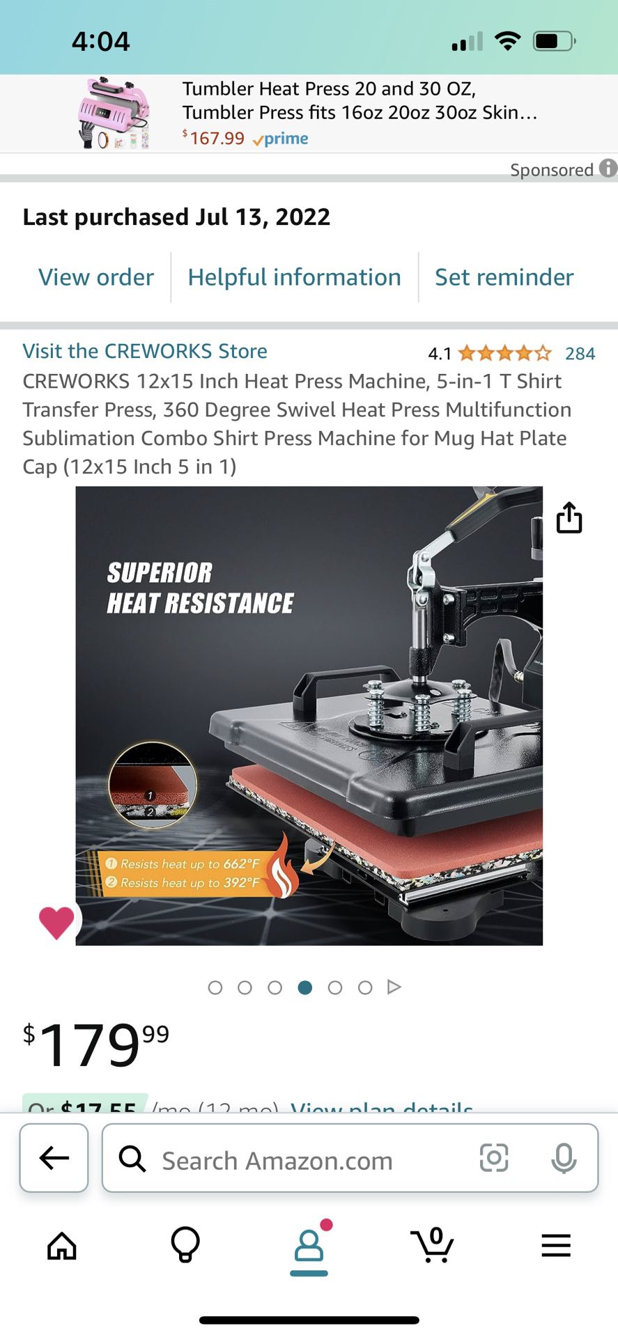  CREWORKS Heat Press Machine 12x15 Inch, T Shirt