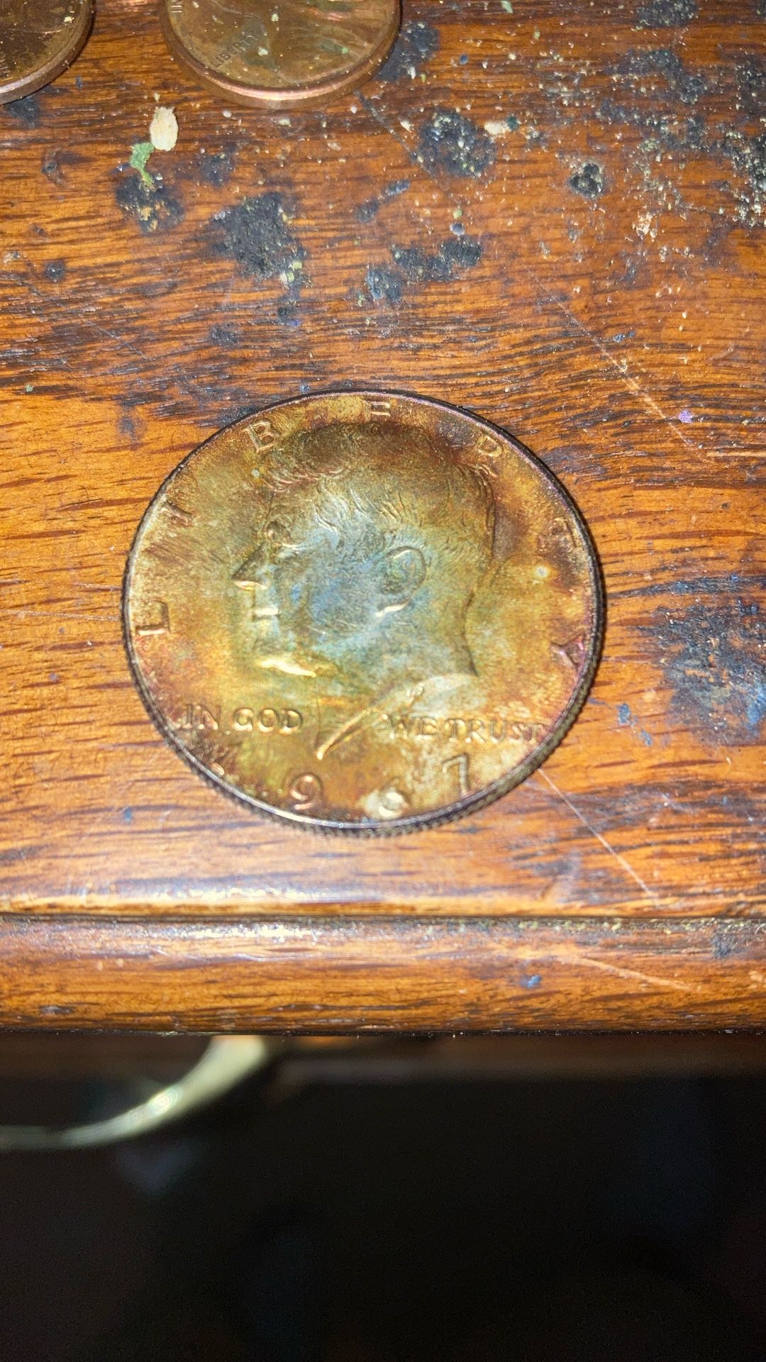 PMD-Post mint damaged/1967 Philadelphia Silver Kennedy Half Dollar 50C $0.50 Mint state Coin