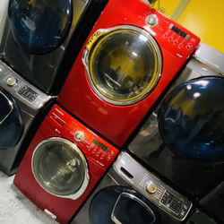 Samsung Red Washer And Dryer No Credit Needed 