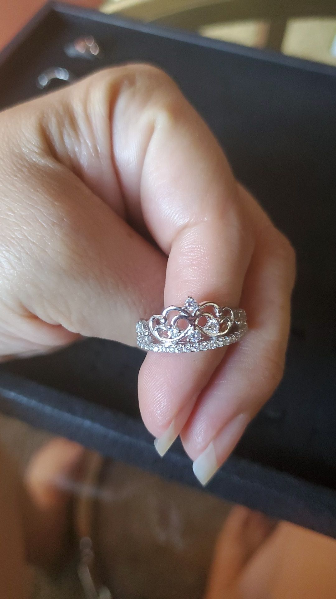 Crown tiara sterling silver ring