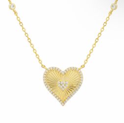 925 Sterling Silver Heart Pendant Chain