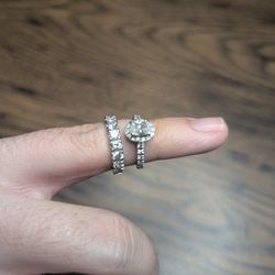 Diamond Engagement Ring And Wedding Ring Size 7