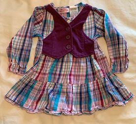 Toddler Plaid Dress with Vest