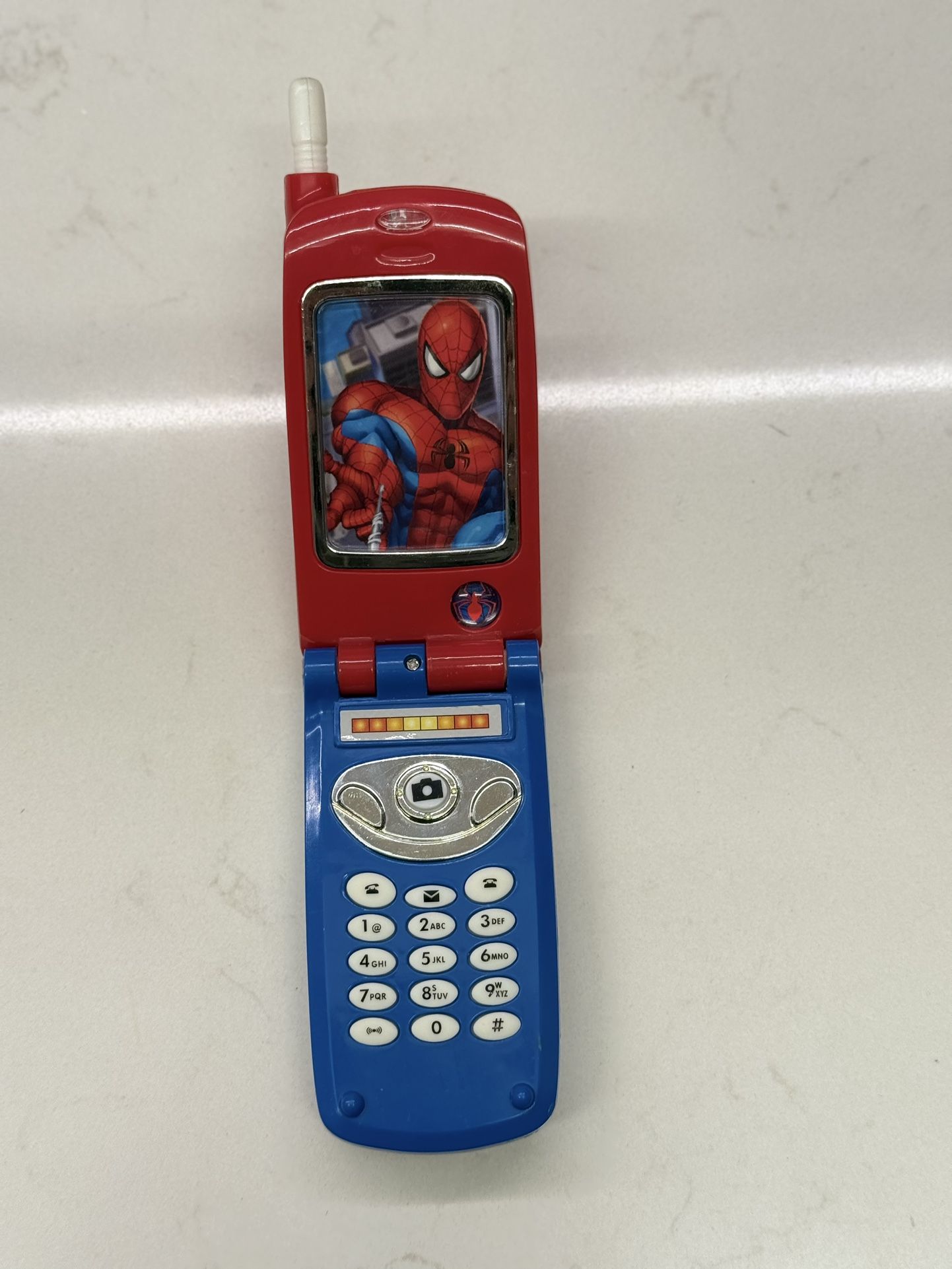 Marvel Spider-Man red and blue flip phone toy