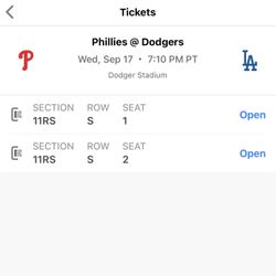 Dodger Tickets 9/15