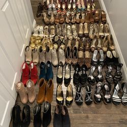 “50 pairs women’s heels size 5.5–6 – resale lot”