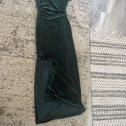 Green Velvet Maxi Dress
