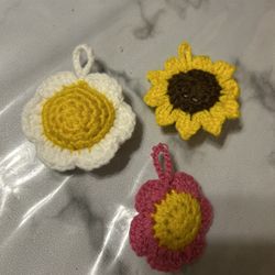 Crochet Flower Key Chain