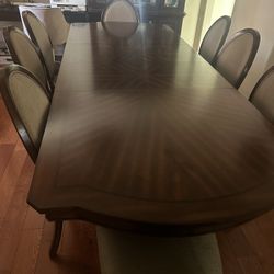 Dinning Table With 8 Chairs And  dining buffet and hutch 