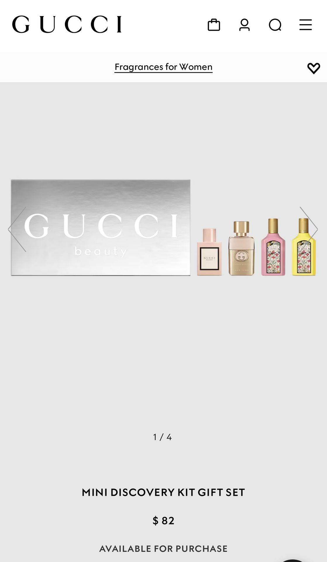 Mini Prefume Set Of Gucci  For Sale 