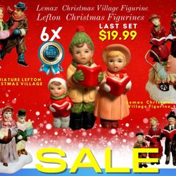 6 Christmas Figurines / Lemas & Lefton / NEW/.
