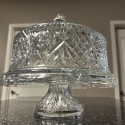 Shannon Crystal 4-in-1 Cake stand/cover, Punch Bowl, Appetizer Tray