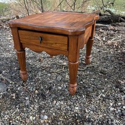 Wooden End Table Brown Solid 