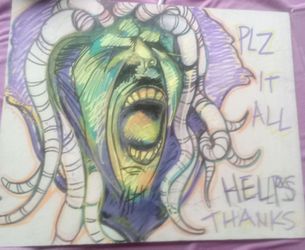 Medusas head on a plack