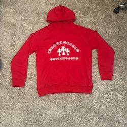 Chrome Hearts Embroidered Red Hoodie