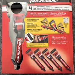 Powerbuilt Ratchet Tie Downs 1.5" x 16' 4-Piece Heavy Duty Set UVG