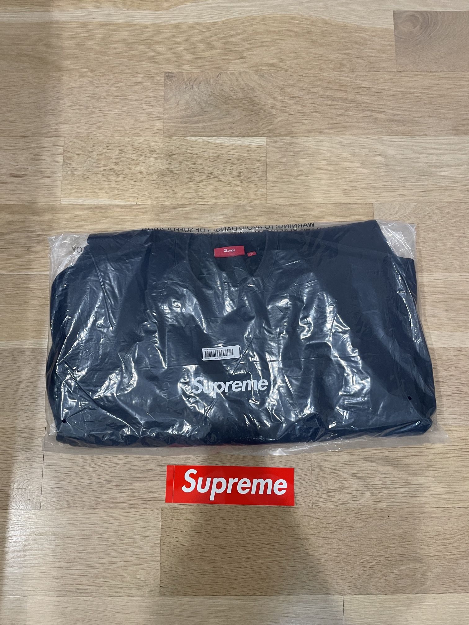 Supreme Washed Box Logo Crewneck Navy Size XL