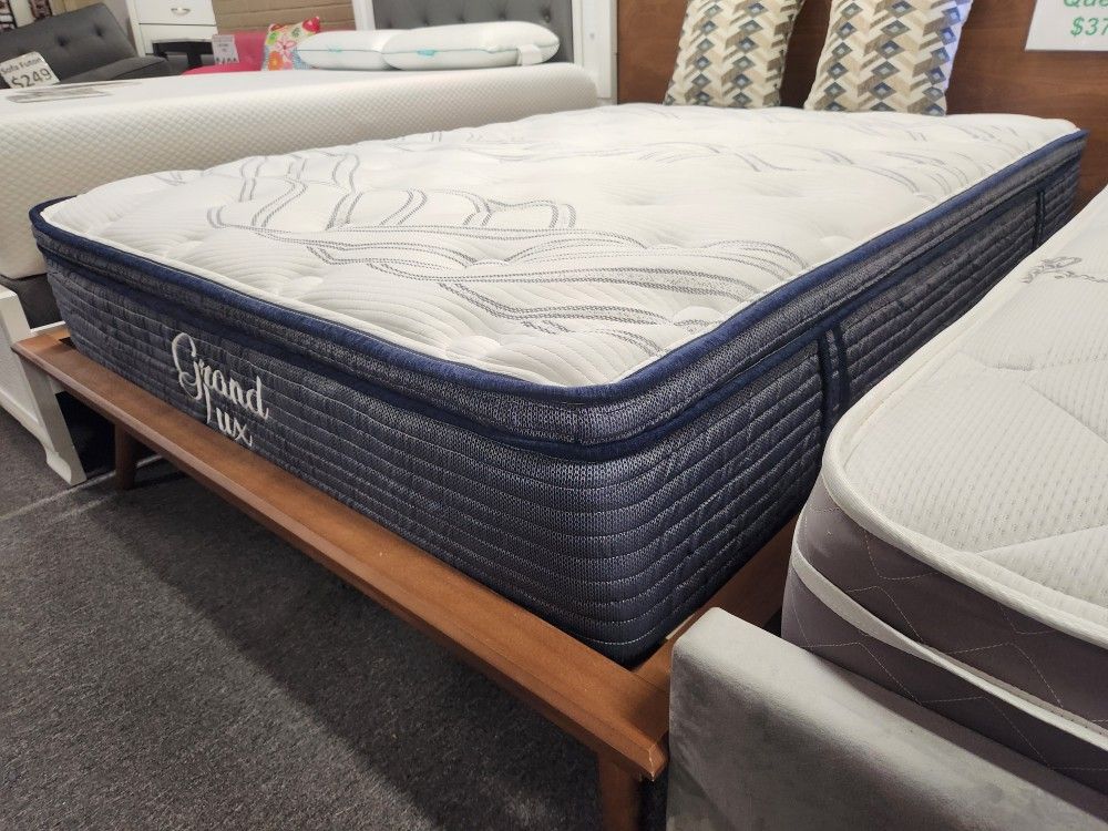 Brand New 14" Thick Soft Pocket Coils King Or Ca King Pillowtop Mattress (Made In Japan)