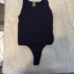 Mono B  Black Small  Body Suit With Snap 