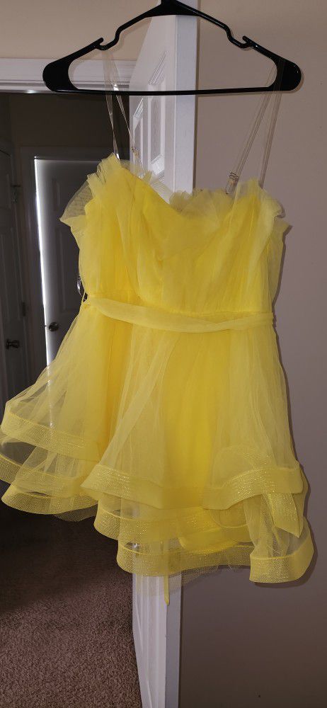 Yellow Tulle Dress, Size Large