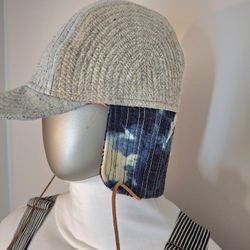 Mens Womens UNISEX Handmade Original Wool Plaid Denim Winter Hat XL