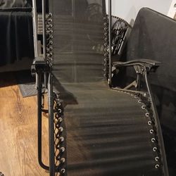 Pool Lounge Chair Black Fold Up